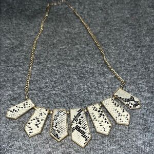 Black and Gold Minimalist Geometric Necklace